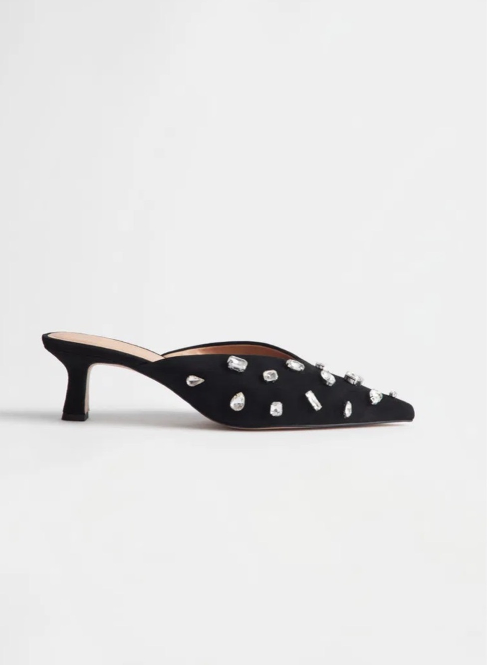 & Other Stories Rhinestone Embellished Suede Mule